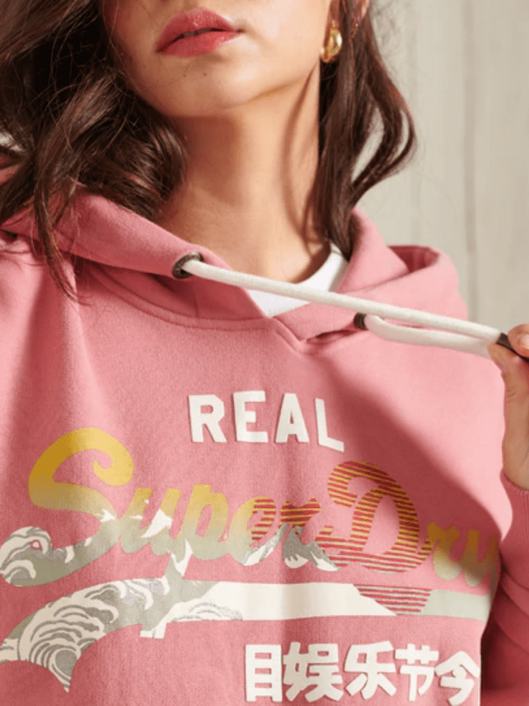 Rosa Farvet Superdry Vintage Hættetrøje XXS Superdry
