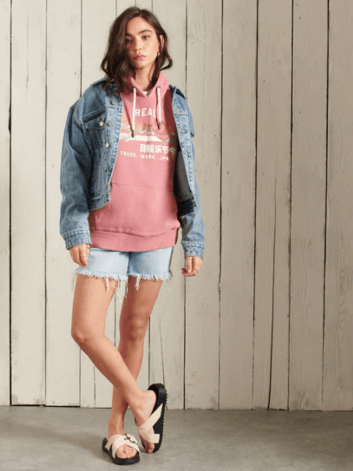 Rosa Farvet Superdry Vintage Hættetrøje XXS Superdry