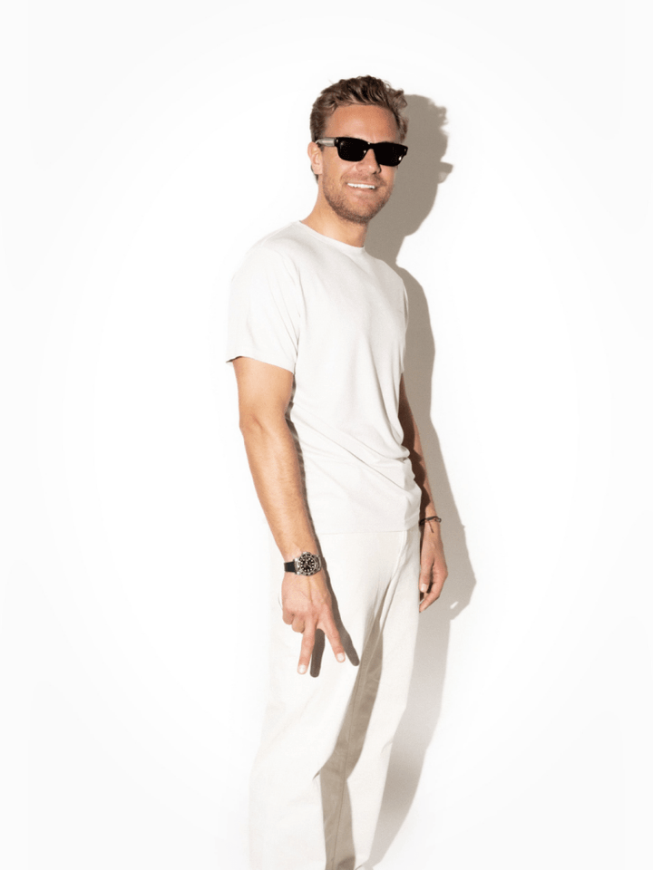 Sandfarvet Palapse Lyocell Herre T-Shirt XS Palapse