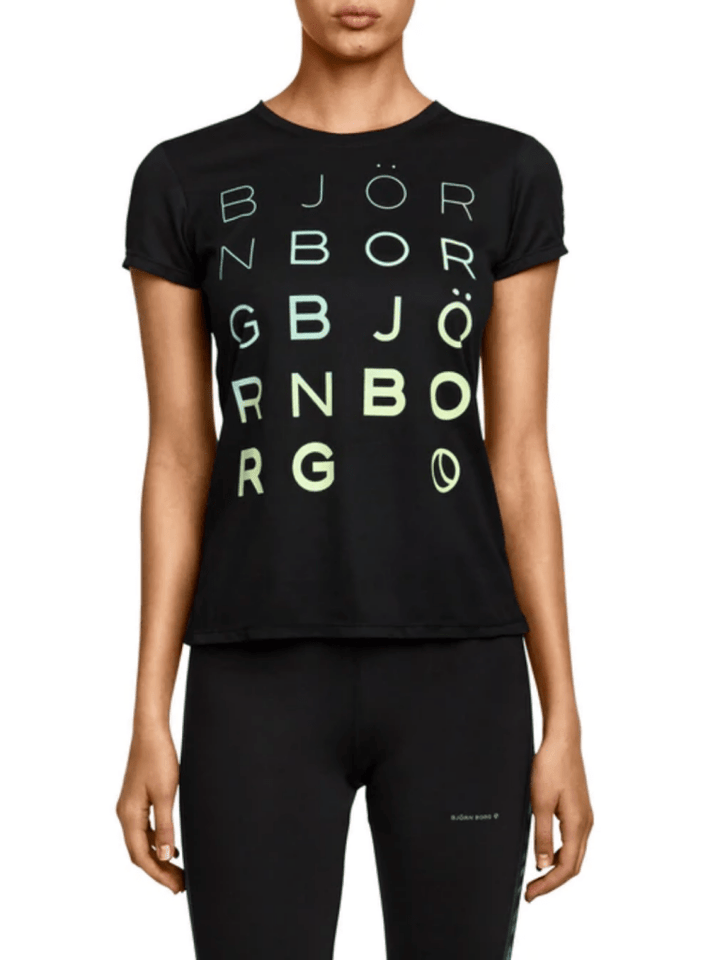 Sort Björn Borg Palma Performance Dame T-Shirt XS Björn Borg