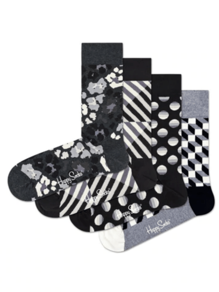 Sort & Hvid Happy Socks Gaveæske Til Ham 41 - 46 Happy Socks