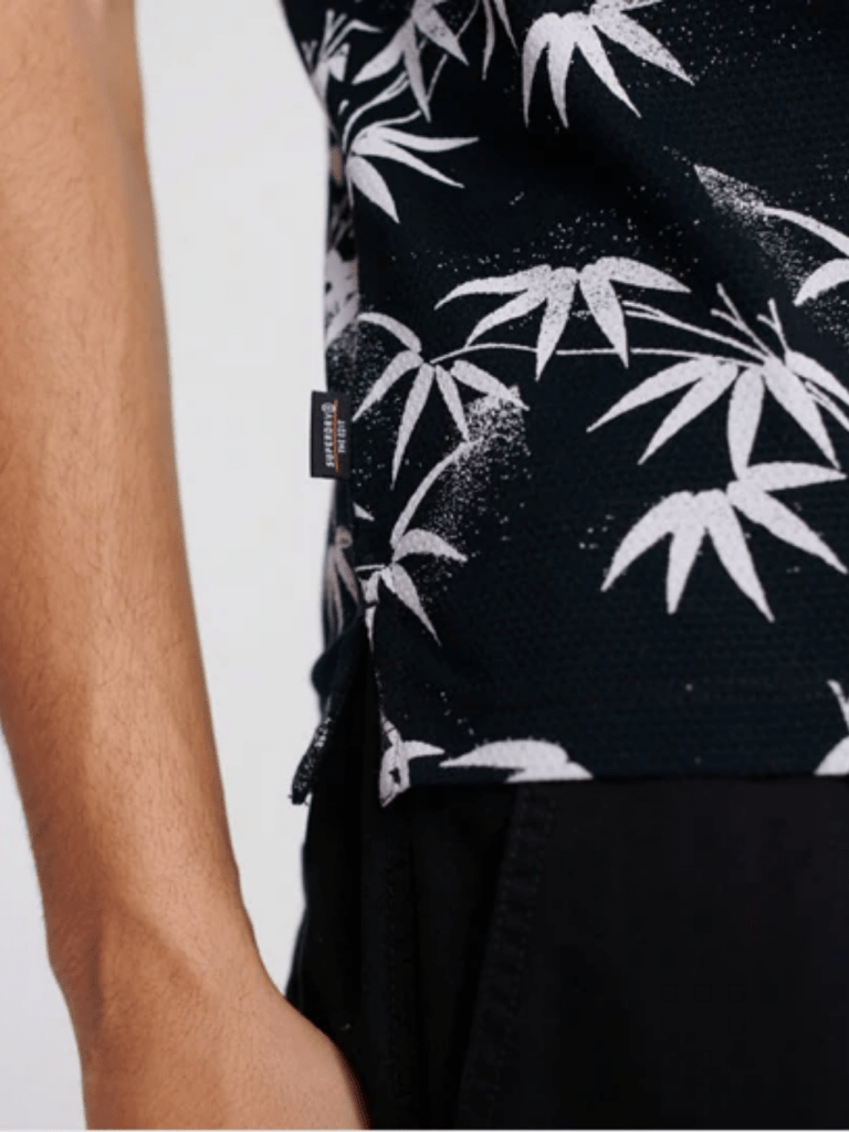 Sort Superdry Herre Polo Med Palmemotiv S Superdry