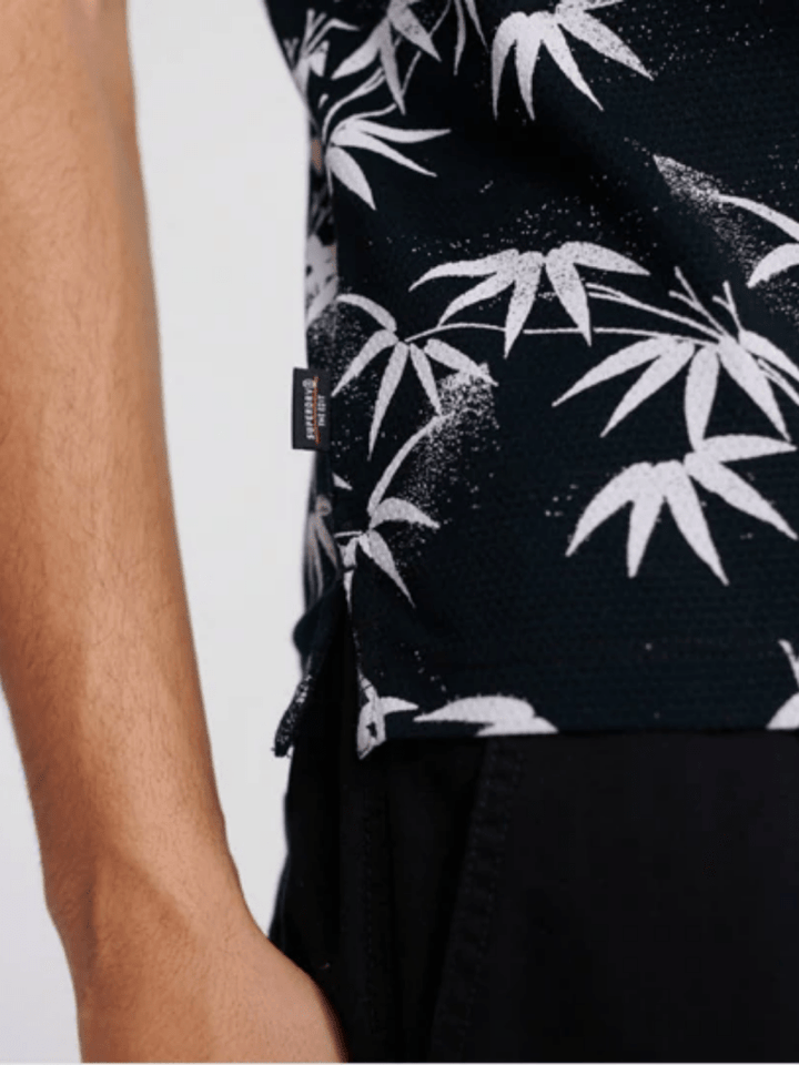 Sort Superdry Herre Polo Med Palmemotiv S Superdry