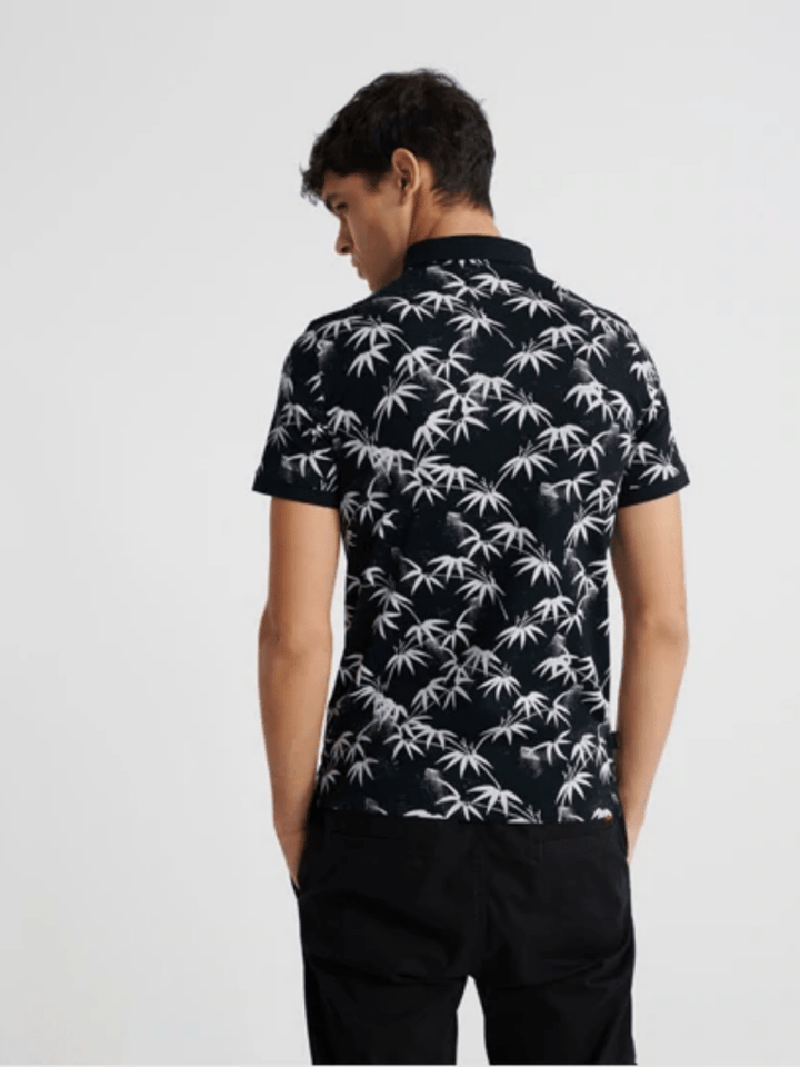 Sort Superdry Herre Polo Med Palmemotiv S Superdry
