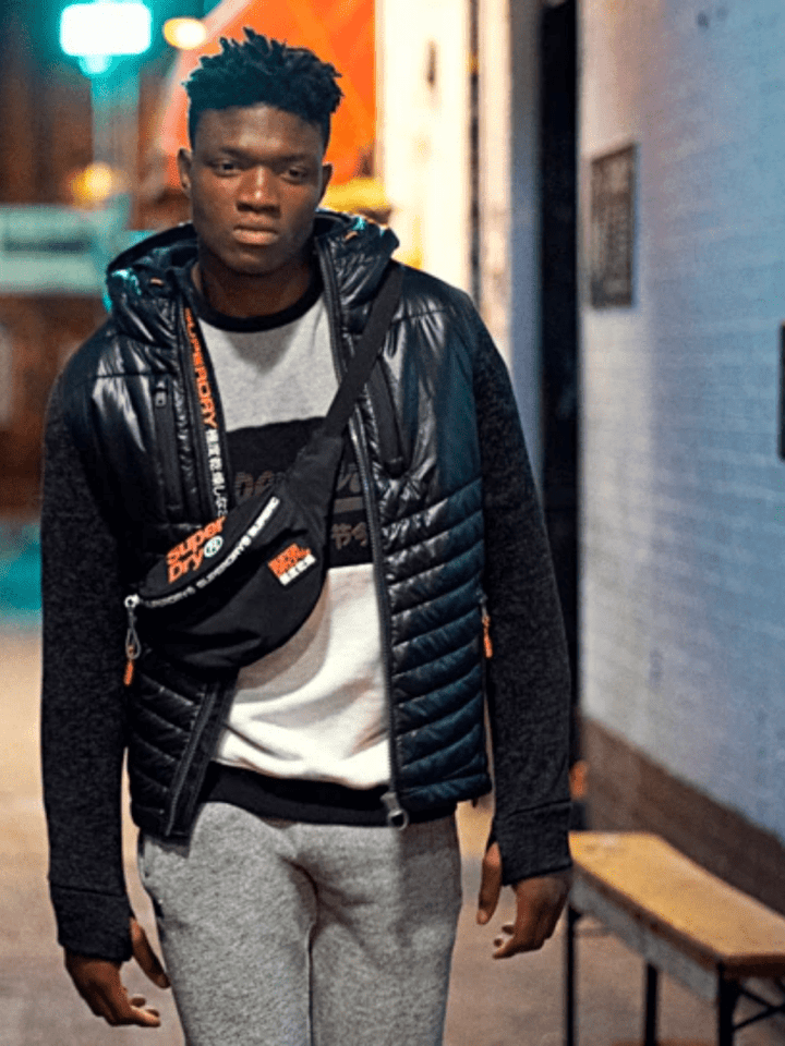 Sort Superdry Storm Hybrid jakke med strikkede ærmer XS Superdry