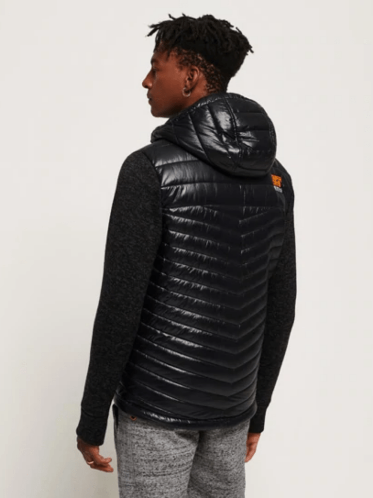 Sort Superdry Storm Hybrid jakke med strikkede ærmer XS Superdry