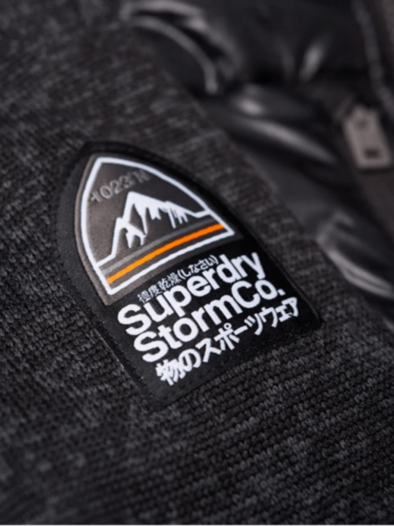 Sort Superdry Storm Hybrid jakke med strikkede ærmer XS Superdry