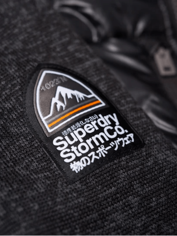 Sort Superdry Storm Hybrid jakke med strikkede ærmer XS Superdry