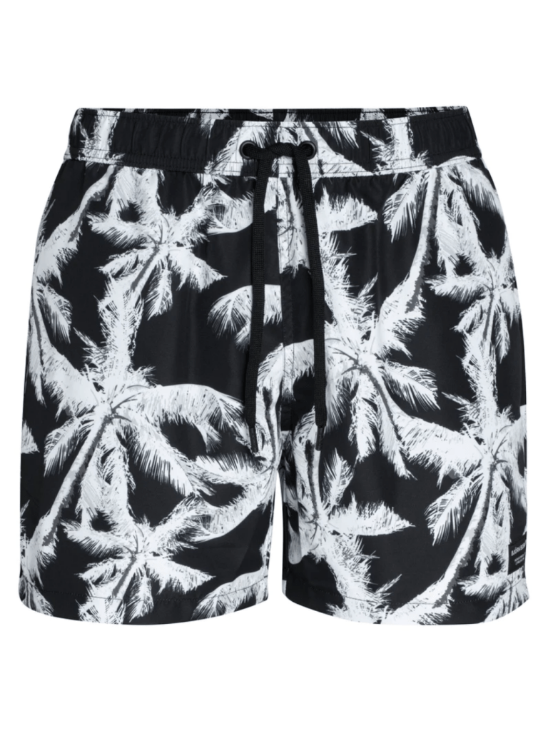 Sorte Björn Borg Badeshorts Med Hvide Palmer L Björn Borg