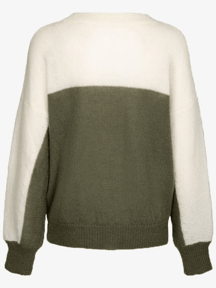 Tofarvet Månestråle Mohair strik i Army - Sand 0 Månestråle