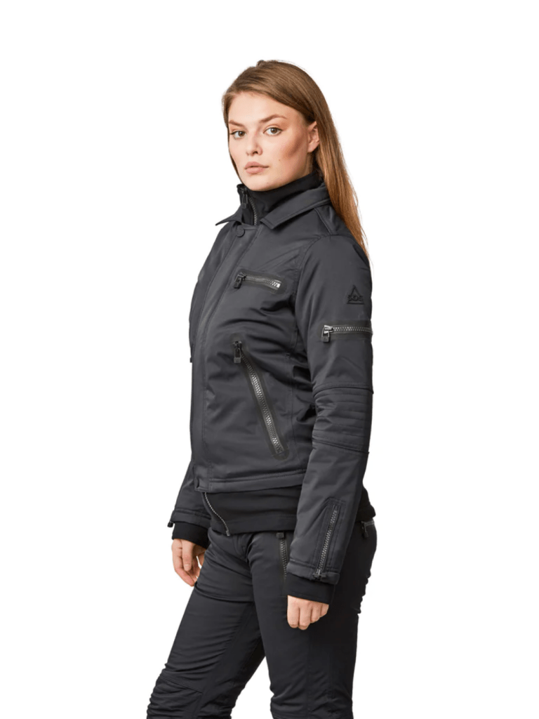 Womens Biker Jacket 34 SOS Black Snow