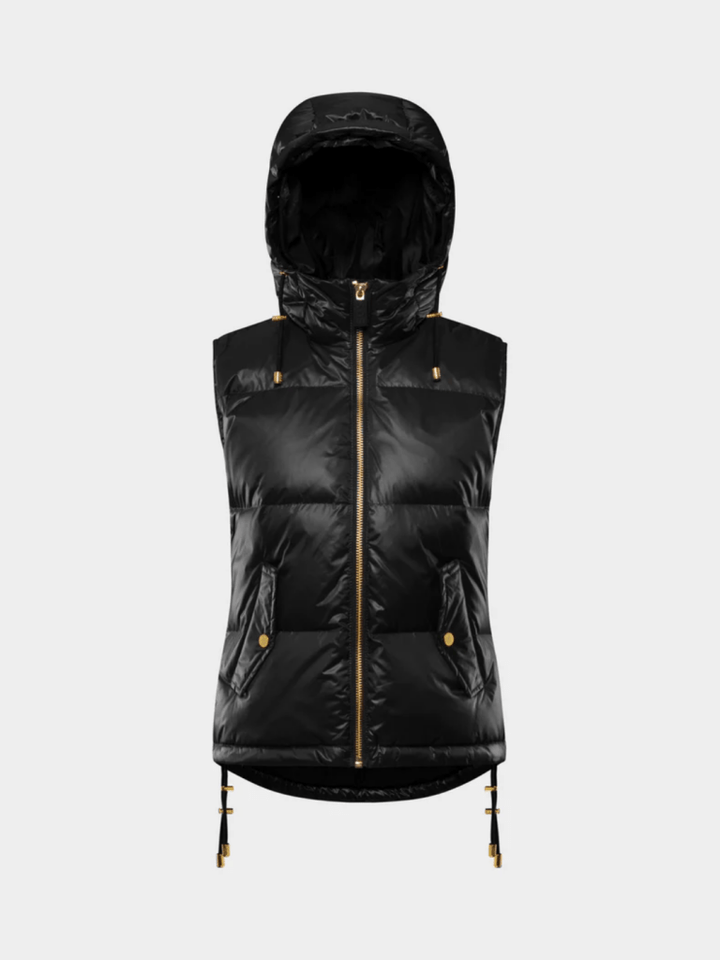 Womens Rose Down Ski Vest 34 SOS Black Snow